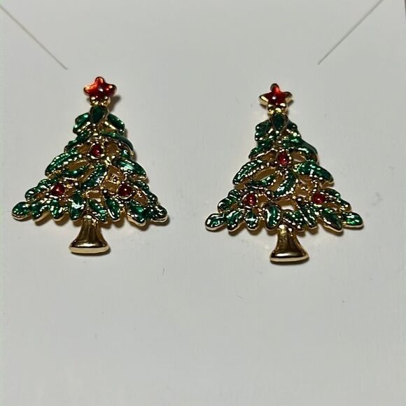 Bundle Sale 3 for $15 | Vintage Holiday Christmas Tree Earrings - Picture 6 of 8